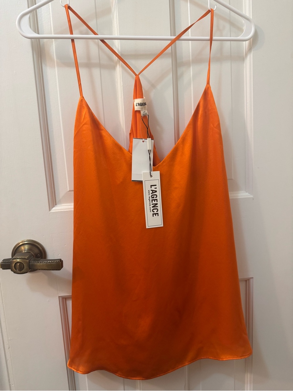 L'AGENCE Vibrant Orange Satin Cami